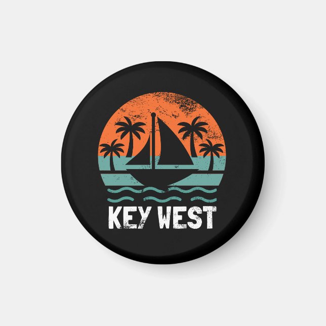 Íman Pôr do Sol Retro em Key West Férias (Frente)