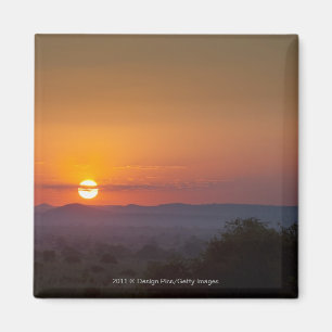 Íman Por do sol sobre a paisagem africana
