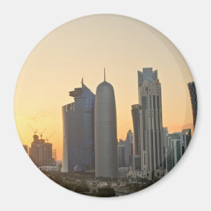 Íman Por do sol sobre ímã redondo de Doha, Qatar