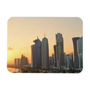 Íman Por do sol sobre ímã retangular de Doha, Qatar
