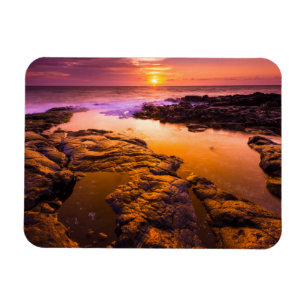 Íman Pôr do sol sobre poças de maré, Havaí