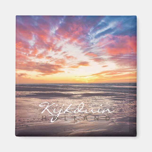 Íman Pôr do sol sobre praia e mar (Frente)