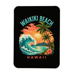 Íman Pôr do sol tropical na praia de Waikiki no Havaí