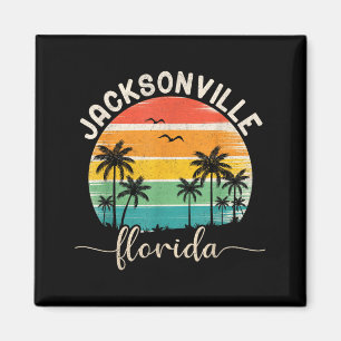 Íman Pôr do sol tropical vintage Jacksonville Flórida