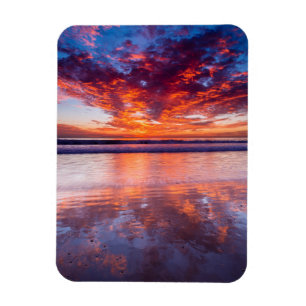 Íman Pôr do sol vermelho sobre o mar, Califórnia