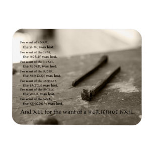 Íman Por falta de um prego… Dizendo o ímã 3" por 4"