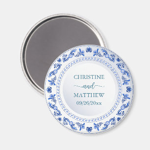 Íman Porcelain Blue Floral Weding Favor