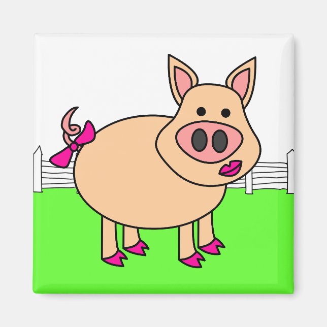 Íman Porco de Cartoon Bonito (Frente)