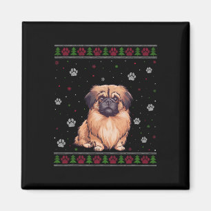 Íman Porco de Natal de Pekingese Xmas Pet Animal Dog Lo