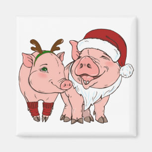 Íman porco de natal feio