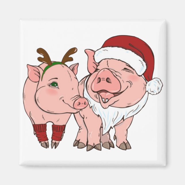 Íman porco de natal feio (Frente)