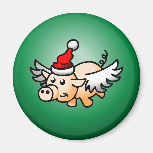 Íman Porco de Natal Voador Maravilhoso (Frente)