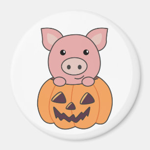 Íman Porco Em Pumpkin Suínos Doce Feliz Magneta De Hall