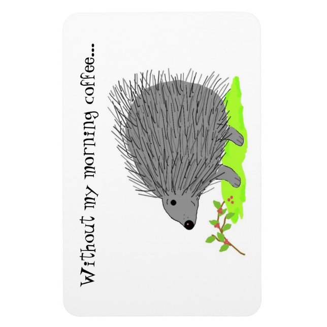 Íman Porco-espinho de desenho animado com frase fofa (Vertical)