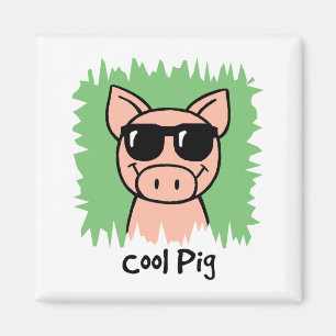Íman Porco legal do clipart dos desenhos animados com