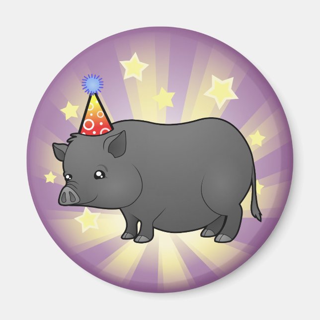 Íman Porco Miniatura de Aniversário (Frente)