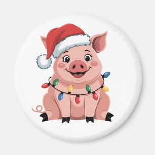 Íman Porco Papai Noel Natal Festa de Natal Porcomass