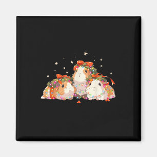 Íman Porcos-guineenses Amarrados Nas Luzes De Natal Gui