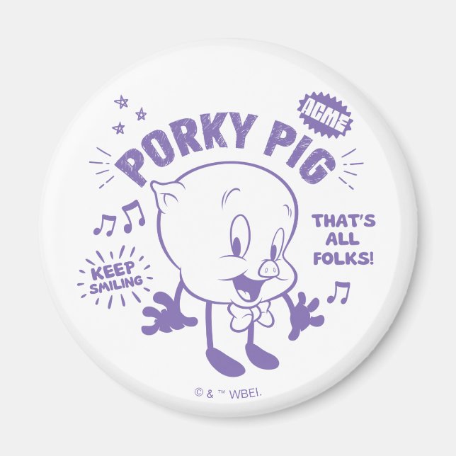 Íman Porky Pig Retro Sorrente (Frente)