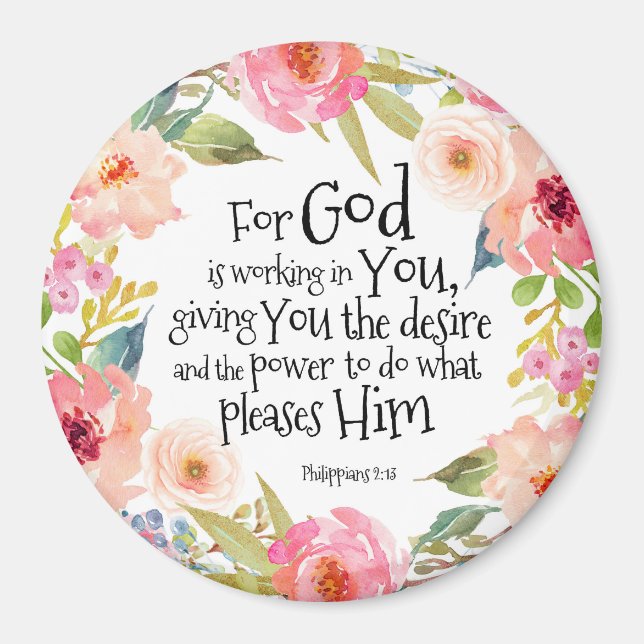 Íman Porque Deus está trabalhando em você, Magnet (Frente)