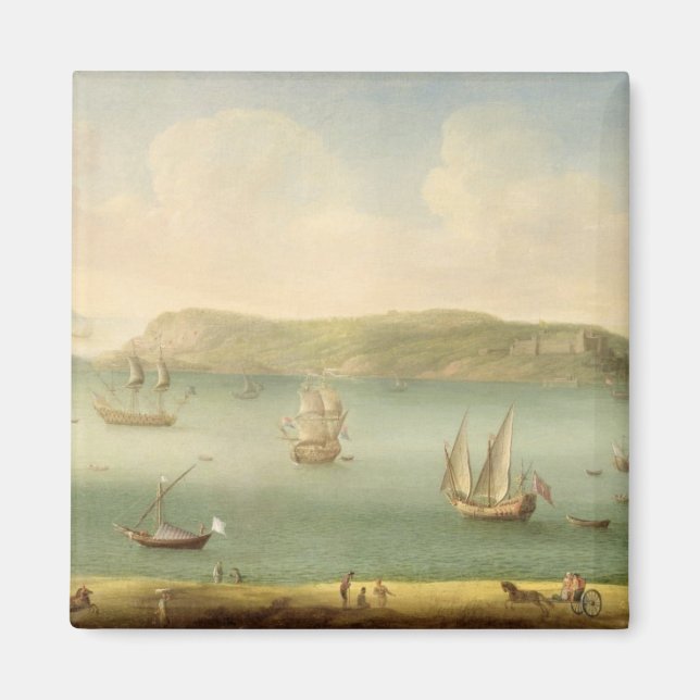 Íman Port Mahon, Minorca, 1730 (óleo na canvas) (Frente)