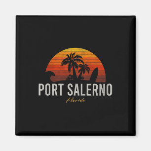 Íman Port Salerno Flórida Retro Surfista Praia Vintage