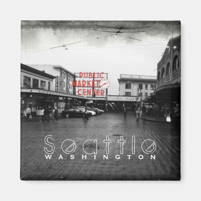 Íman Porta copos de Seattle Public Market Center (Frente)