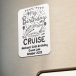 Íman Porta de Cabina de Cruzeiro de Monograma de Aniver<br><div class="desc">Este design pode ser personalizado na área fornecida pela alteração da foto e/ou do texto. Ou pode ser personalizado clicando em Personalizar este Modelo e, em seguida, escolhendo o clique para personalizar mais a opção e excluir ou alterar a cor do plano de fundo, adicionar texto, alterar a cor ou...</div>