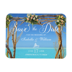 Íman Porta de casamento Floral Summer Beach Salva a dat