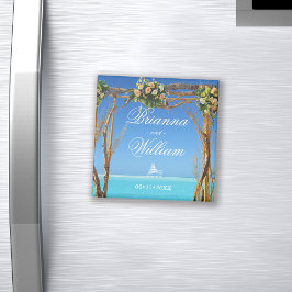 Íman Porta de Casamento Floral Summer Beach Salve a Dat