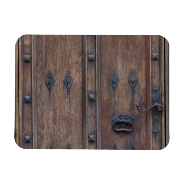 Íman Porta de madeira espanhola antiga com parafusos (Horizontal)