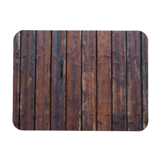 Íman Portas De Madeira Marrom Velho Com Suportes De Fer (Horizontal)