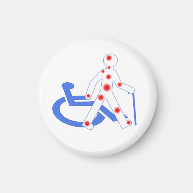 Íman Porte-clés Badge Rond 7,6 Cm Handicap invisible /  (Frente)