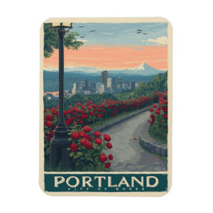 Íman Portland City of Rosa - Jardim Rosa e Skyline