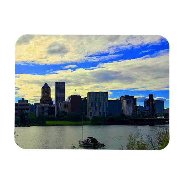 Íman Portland, Oregon Skyline nº 1 Magnet (Horizontal)