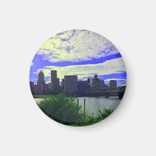 Íman Portland, Oregon Skyline nº 2 Redonda