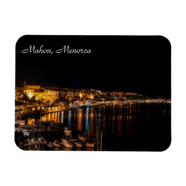 Íman Porto de Mahon à noite - Menorca, Espanha (Horizontal)