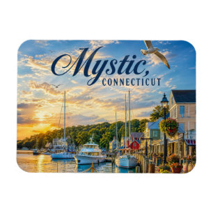 Íman Pôrto de Mystic, Connecticut ao Pôr do Sol