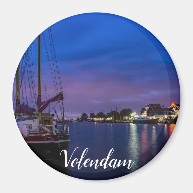 Íman Porto de Volendam iluminado à noite (Frente)