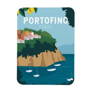 Íman Portofino Itália Retro Viagem Art Vintage