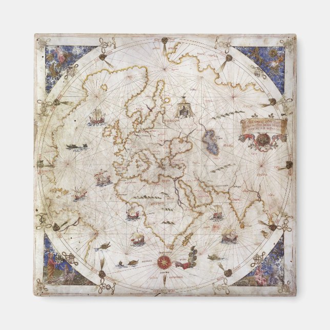 Íman Portolan Chart of the World | 1519 (Frente)