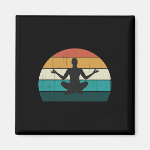Íman Pose de Yoga Retro Vintage Mente Meditação Corpo T