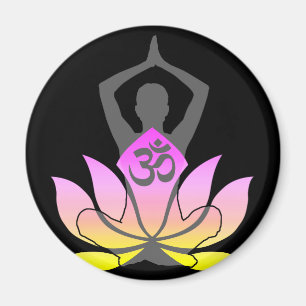 Íman Pose espiritual da ioga da flor de OM Namaste