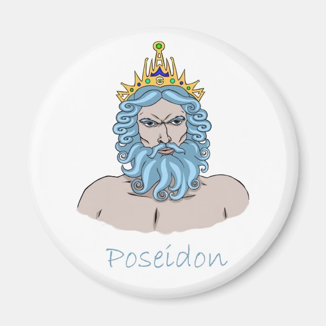 Íman Poseidon - Deus grego do ímã do mar (Frente)