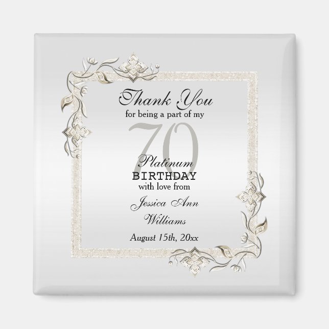 Íman Posh 70 Platinum Birthday (Frente)