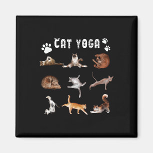 Íman Posições de Yoga para Amantes de Gatos Engraçados