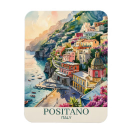Íman Positano Itália Costa Amalfi Paisagem Aquarela