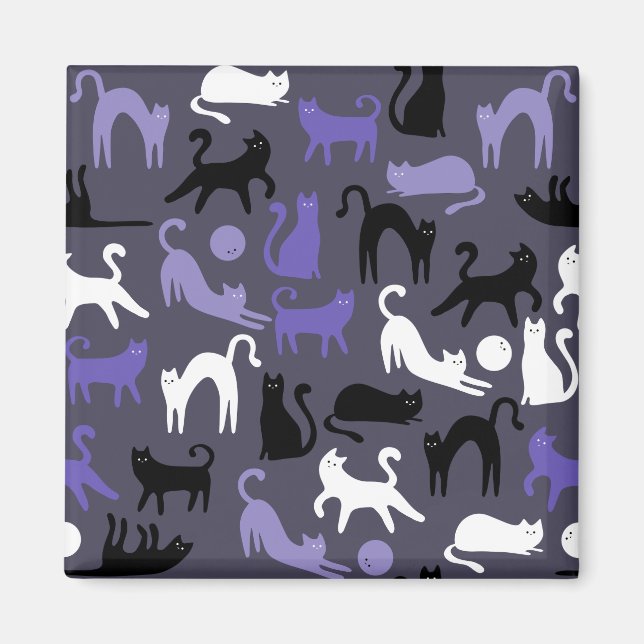 Íman Posse de Gato Gótico Adorável em Ioga (Frente)