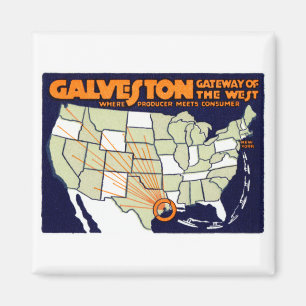 Íman Poster 1920 de Galveston Texas