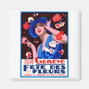 Íman Poster 1927 da mostra de flor de Genebra